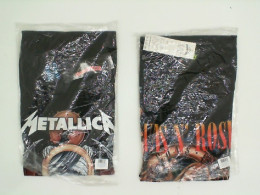 Set of 2 black ROCKEAGLE T-shirts with band print: METALLICA ,GUNS&ROSES