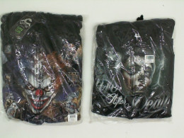 Set of 2 black ROCKEAGLE hooded sweatshirts with clown print. Size L