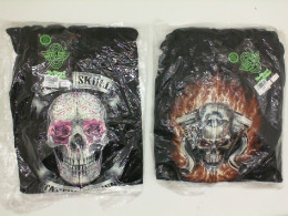 Set of 2 black ROCKEAGLE  hooded sweatshirts with Scull print. Size M