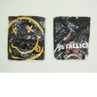 Set of 2 black ROCK@TEES T-shirts with band print: METALLICA, NIRVANA.Size XL