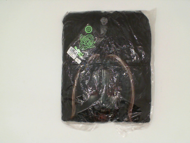 Black hooded jacket with green hair pattern for a woman Size XL Black hooded jacket with green hair pattern for a woman Size XL