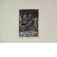 Black cat print shirt with witch hat size L