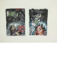 Set of 2 black ROCKEAGLE t-shirts with woman print/ Size S