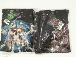 ROCK EAGLE Black hooded jacket Blue pirate skull pattern with green pen holder pattern Size M