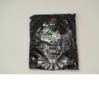 ROCK EAGLE Black hooded jacket with white clown pattern Size M ROCK EAGLE Black hooded jacket with white clown pattern Size M