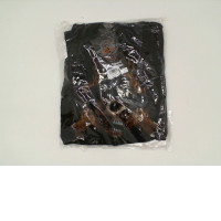 ROCK EAGLE Black hooded jacket with skull pattern and pirate hat Size M