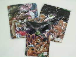 Set of 3 black ROCK@TEES cartoon t-shirts, size XL