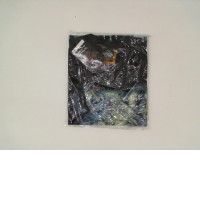 ROCK EAGLE Black round neck t-shirt with blue wolf pattern Size XL