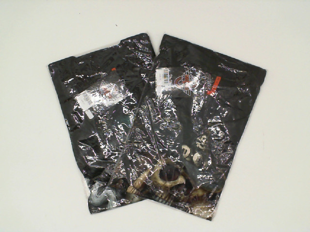 Set of 2 ROCK EAGLE Black crew neck t-shirt with pirate skull and white hair woman pattern Size S Set of 2 ROCK EAGLE Black crew neck t-shirt with pirate skull and white hair woman pattern Size S