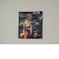 ROCK EAGLE Black round neck t-shirt with Ghost Rider pattern Size 2XL