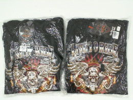 Set of 2 ROCK EAGLE Black hooded jacket with winged grim reaper pattern 