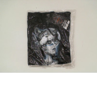 ROCK EAGLE Black hooded jacket with a woman and a wolf pattern Size S ROCK EAGLE Black hooded jacket with a woman and a wolf pattern Size S