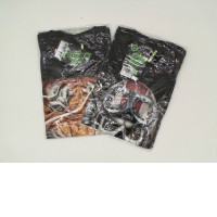 Set of 2 ROCK EAGLE Black round neck t-shirt with skeleton riding a motorcycle and tiger print Size S Set of 2 ROCK EAGLE Black round neck t-shirt with skeleton riding a motorcycle and tiger print Size S