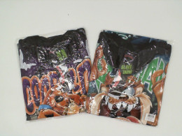 Set of 2 ROCK@TEES Black round neck t-shirt with cartoon pattern Size XL 