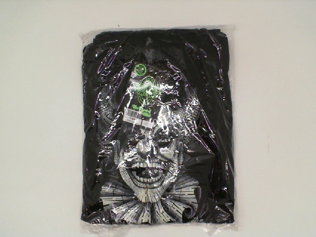 ROCK EAGLE Black hooded jacket with white clown pattern Size 2XL ROCK EAGLE Black hooded jacket with white clown pattern Size 2XL