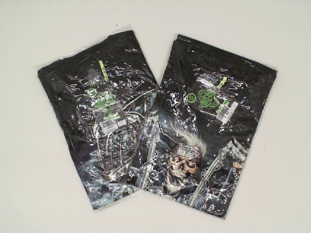 Set of 2 ROCK EAGLE Black round neck t-shirt with a grim reaper riding a motorcycle pattern. Size S Set of 2 ROCK EAGLE Black round neck t-shirt with a grim reaper riding a motorcycle pattern. Size S