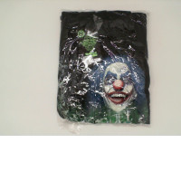 ROCK EAGLE Black hooded jacket with a smiling Joker clown pattern Size 2XL ROCK EAGLE Black hooded jacket with a smiling Joker clown pattern Size 2XL