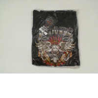 ROCK EAGLE Black hooded jacket with winged grim reaper pattern Size S ROCK EAGLE Black hooded jacket with winged grim reaper pattern Size S