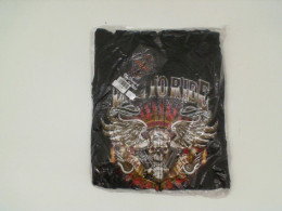  ROCK EAGLE Black hooded jacket with winged grim reaper pattern Size S