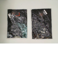 Set of 2 ROCK EAGLE Black round neck t-shirt with white grim reaper and grim reaper riding a motorcycle pattern. Size L