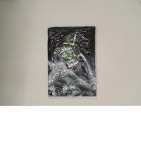 ROCK EAGLE Black round neck t-shirt with white wolf print Size S