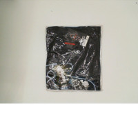 ROCK EAGLE Black round neck t-shirt with engine pattern Size 2XL