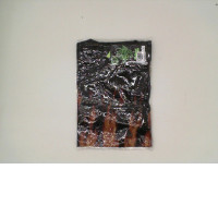 ROCK EAGLE Black round neck t-shirt with a grim reaper and fire pattern Szie S