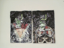 Set of 2 ROCK EAGLE Black round neck t-shirt with grim reaper pattern and grim reaper riding a motorcycle pattern Size M