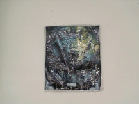 ROCK EAGLE  Black round neck t-shirt with multiple white wolves pattern Size 3XL