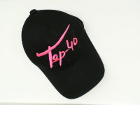 Black cap with pink pattern