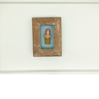 Frame with a handmade girl, decorative element