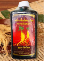 Herbal water drink, black galangal mixed with ginseng, Pho Thong brand, natural herbs, 500ml