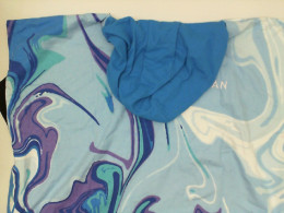 Indigo blue hooded bathrobe