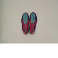 Women's light green and blue sneakers