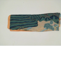 Cream and gold scarf with sea pattern Cream and gold scarf with sea pattern