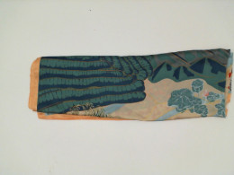 Cream and gold scarf with sea pattern