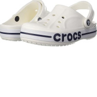 crocs unisex-adult Bayaband Clog WHITE/NAVY 