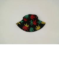 Black patterned bucket hat