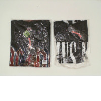 Set of 2 ROCK@TEES Black round neck t-shirt with DCD and gun 