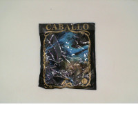 SUPER GLOW Black round neck t-shirt with blue wolf pattern