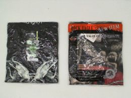 Set of 2 ROCK EAGLE Black round neck t-shirt with white dragon and white grim reaper pattern