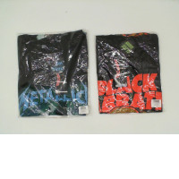 Set of 2 ROCK@TEES Black round neck t-shirt with rock band pattern
