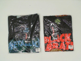 Set of 2 ROCK@TEES Black round neck t-shirt with rock band pattern