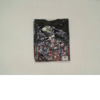 ROCK@TEES Black round neck t-shirt with rock back in back   band pattern 