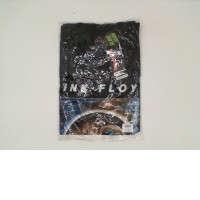 ROCK@TEES Black round neck t-shirt with eyes looking at the world pattern