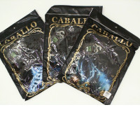 Set of 3 SUPER GLOW Black round neck t-shirt with blue wolf pattern