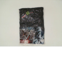 ROCK@TEES Black round neck t-shirt with rock star pattern