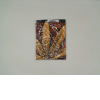 ROCK EAGLE Black round neck t-shirt with leaf pattern