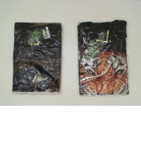 Set of 2 ROCK EAGLE Black round neck t-shirt with tiger print and purple hair woman pattern