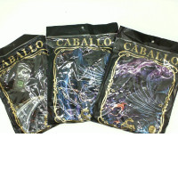 Set of 3 SUPER GLOW Black round neck t-shirt with blue leopard print and black dragon print